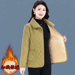 2026保暖新款短款中老年妈妈休闲宽松外套女士棉衣加绒棉服短棉袄