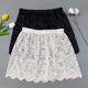 胖MM屁帘防走光蕾丝拼接半身裙300斤大码 宽松遮屁股显瘦百搭短裙