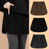 高级毛呢亮片屁帘女叠穿2026新款 鲨鱼裤 卫衣打底遮屁股下摆半身裙