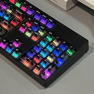 RK104键三模机械键盘黑透明RGB无线蓝牙2.4G静音HIFI音有线热插拔