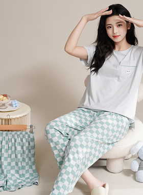 【云朵棉】休闲短袖短裤睡衣家居服三件套82223