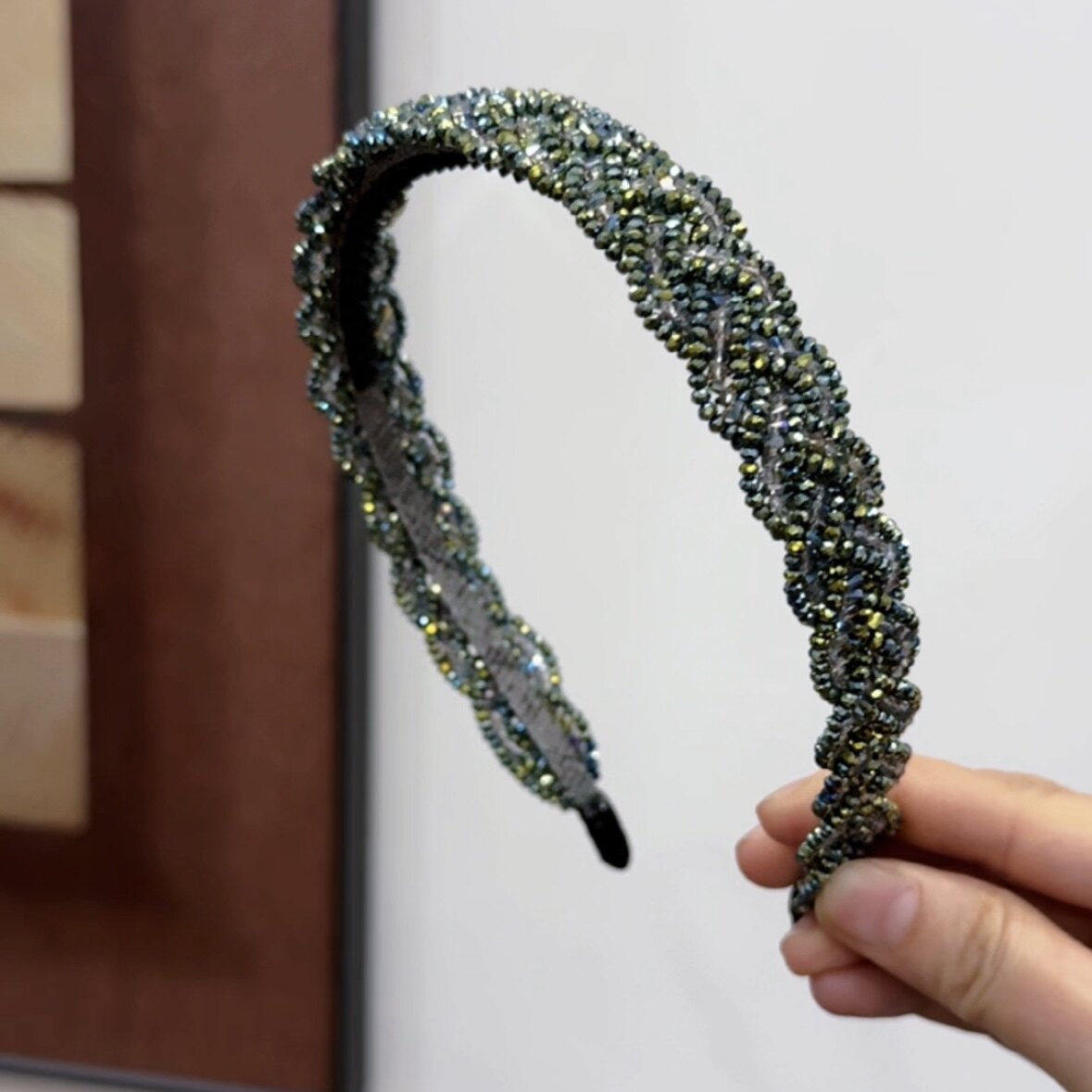 莫奈植物花语麻花发箍小众设计气质高级感日常百搭款