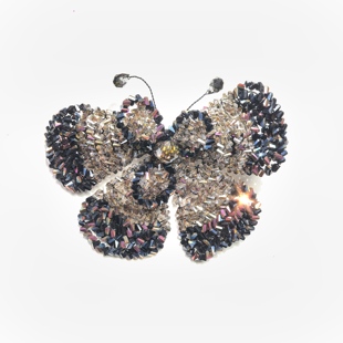 莫奈黑金原创蝴蝶边夹设计气质高级感日常百搭款