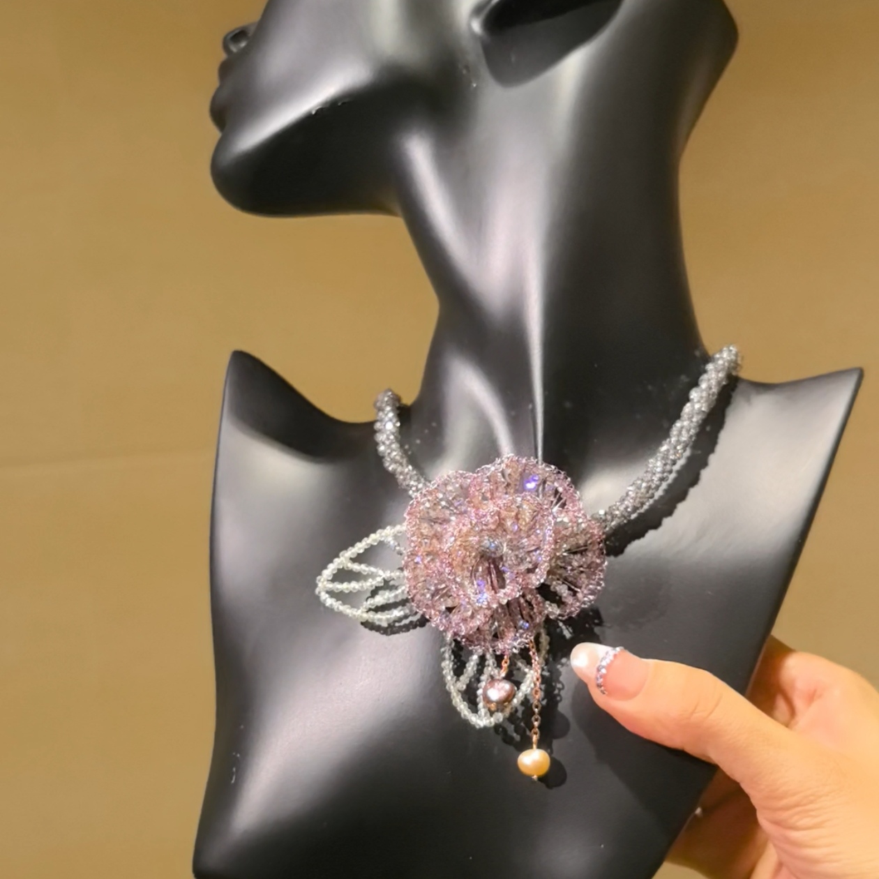 莫奈紫曦玫瑰系列花朵项链小众设计气质高级感日常百搭款