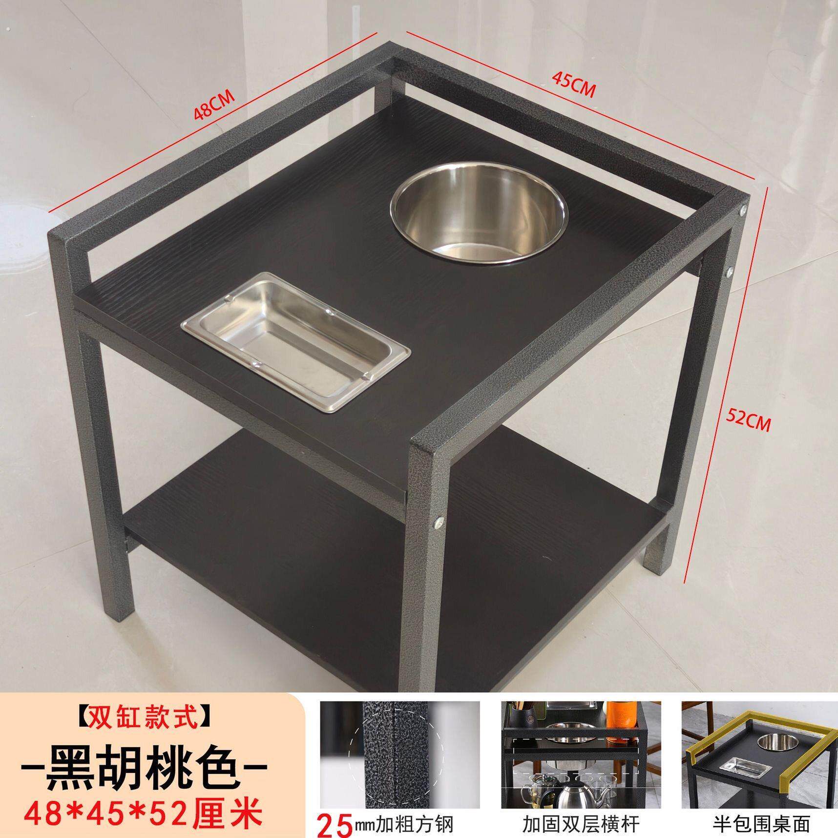 棋牌室茶几加厚麻将机旁茶杯水杯双层茶几简约棋牌室双层置物架