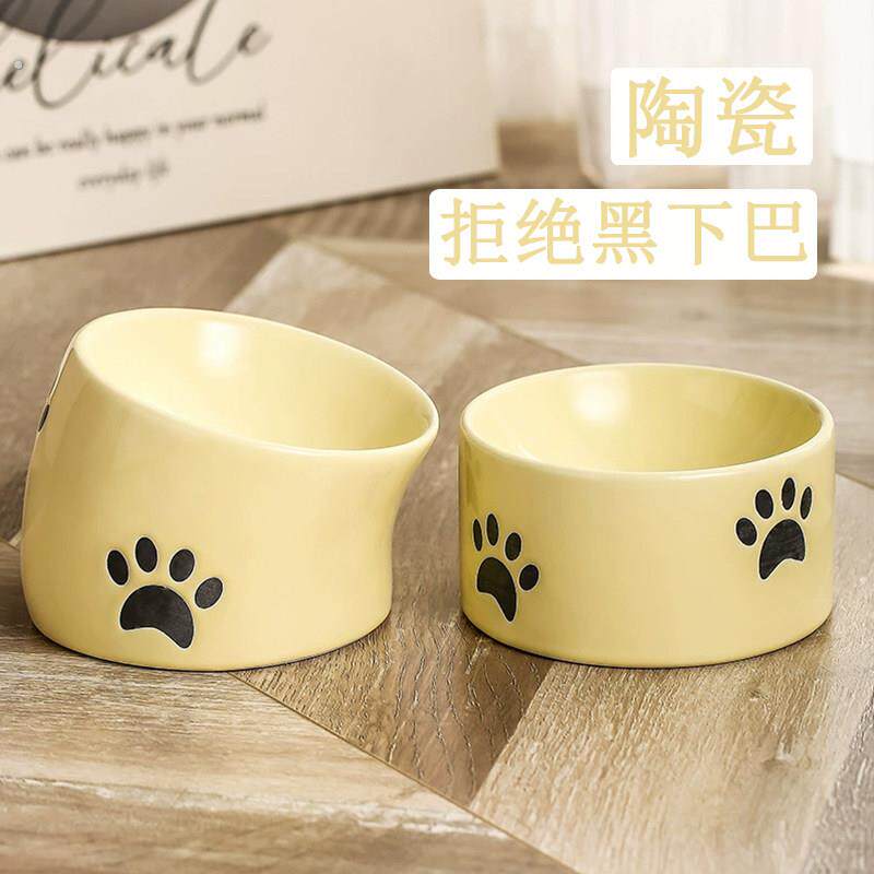 陶瓷猫碗猫食盆可爱宠物碗喝水碗粮碗猫咪饭碗狗狗碗不易打翻护颈