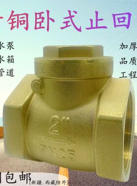 铜止回阀卧式止回阀2寸水管止逆阀逆止阀DN50DN65DN80DN100