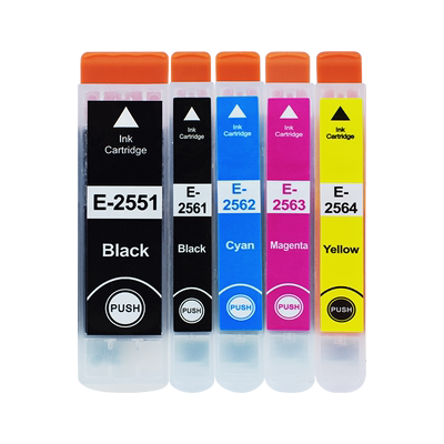 255彩色墨盒256通用爱普生T2551彩色2561打印机2562墨水盒C13T255180黑色256180照片黑280蓝380红480黄五色磨
