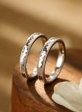 足银9999碎冰冰龙鳞戒指女