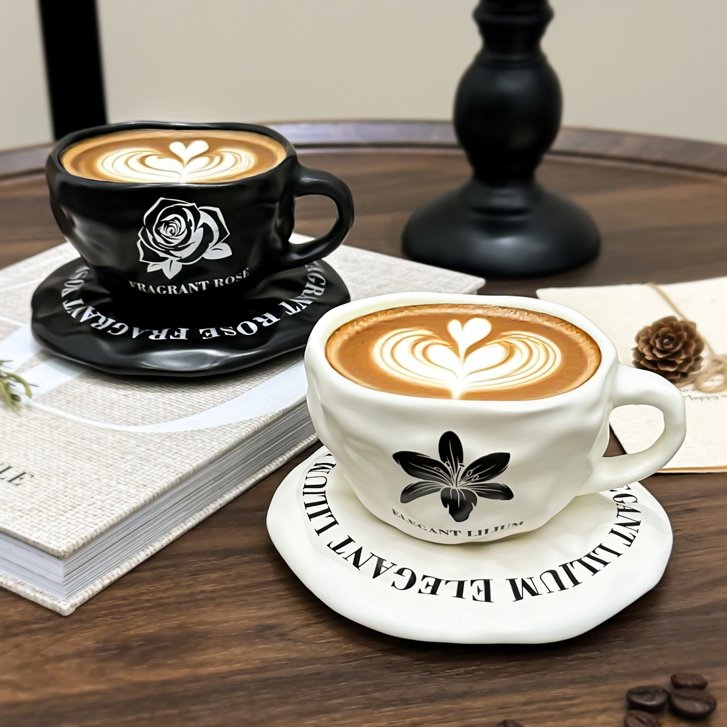 高档咖啡杯陶瓷拉花专用女士杯子