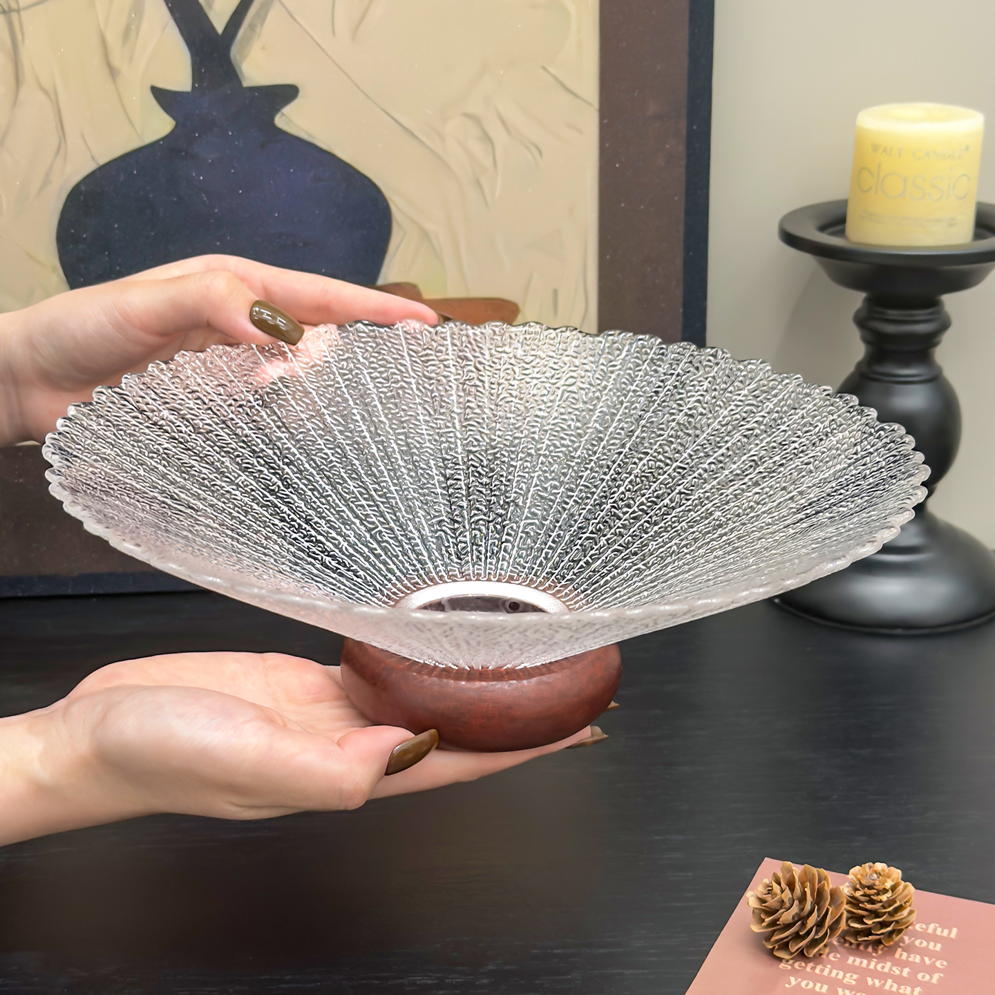 精致果盘客厅零食摆放盘高脚