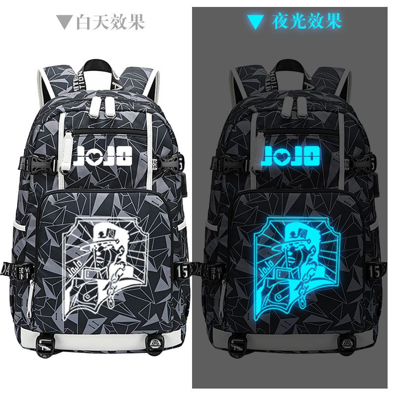 2024JOJO书包奇妙冒险背包双肩包 周边夜光皇后杀手替身书包USB充