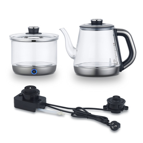 自动上水电热水壶双孔岩板茶桌暗装内嵌入式茶台隔空烧水茶炉套装