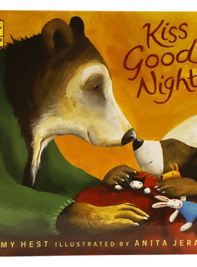 吻晚安 英文原版绘本 Kiss Good Night 儿童英语启蒙认知早教亲子图画书 作者Amy Hest 进口英语原版平装书籍