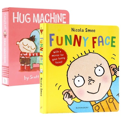 Funny Face 有趣的表情包 Hug Machine 拥抱的力量2册 英文原版绘本儿童情绪情商绘本 爱抱抱的机器人0-3-6岁纸板书可搭棕熊