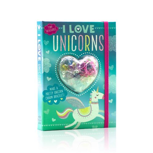 小小宝藏书 我爱独角兽 英文原版绘本 Tiny Treasures I Love Unicorns儿童英语启蒙玩具书趣味绘本带饰品宝石玩具亲子绘本MBI出品