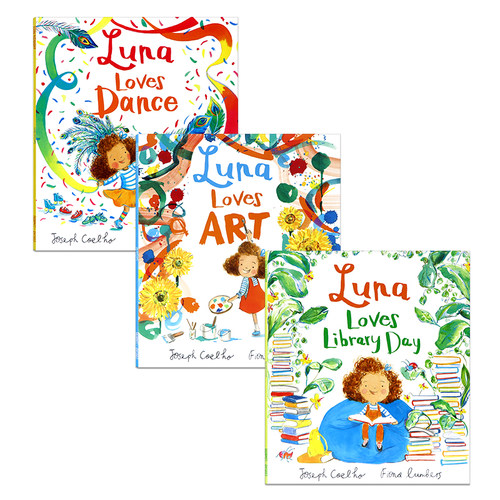 英文原版绘本 Luna Loves Library Day Art Dance 露娜热爱图书馆日艺术舞蹈3册 亲情友情成长 3-6岁儿童英语故事 Joseph Coelho