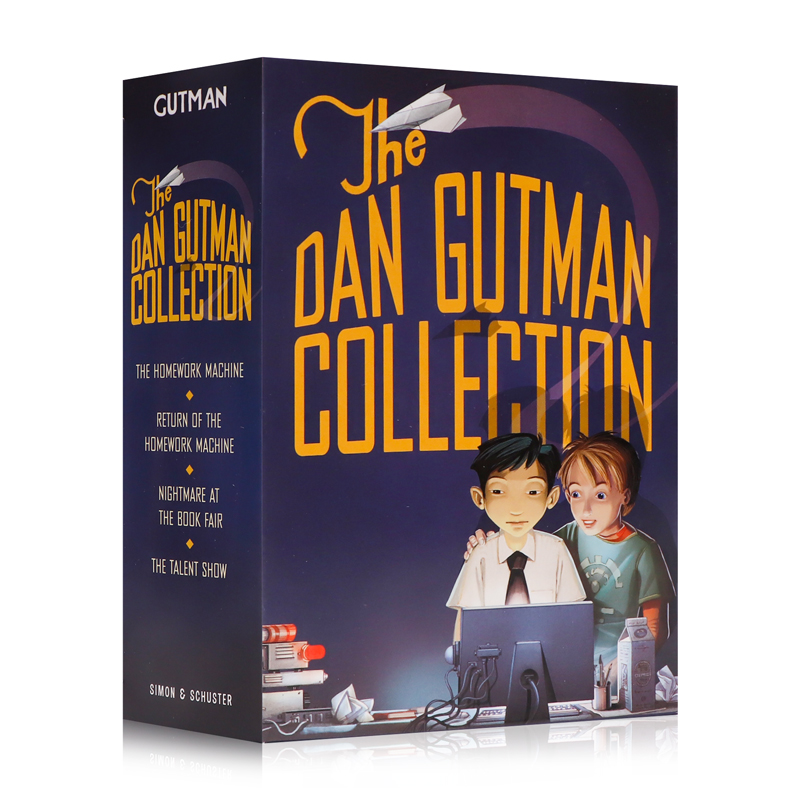 神奇的家庭作业机器4册盒装The Dan Gutman Collection: Homework Machine 英文原版 疯狂学校my weird school同作者 章节桥梁书