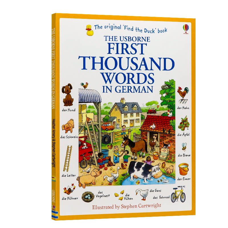 Usborne 基础德语 1000个单词 英文原版 Usborne First Thousand Words in German 主题单词书 全彩插图 生动有趣 词汇辅导