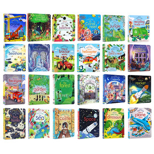 英文原版 Usbrone peep inside 偷偷看里面揭秘系列24册全套合售Space/The Zoo/Animal Homes/night time 英语科普纸板翻翻书读物