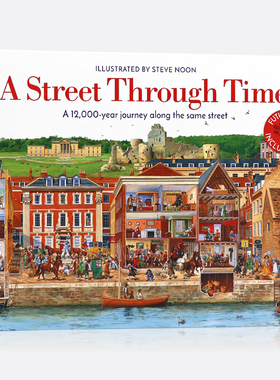 DK 穿越时空的街道 英文原版绘本 A Street Through Time  7-12岁儿童科普百科读物 12000年的街道旅程 课外拓展阅读 精装大开彩图