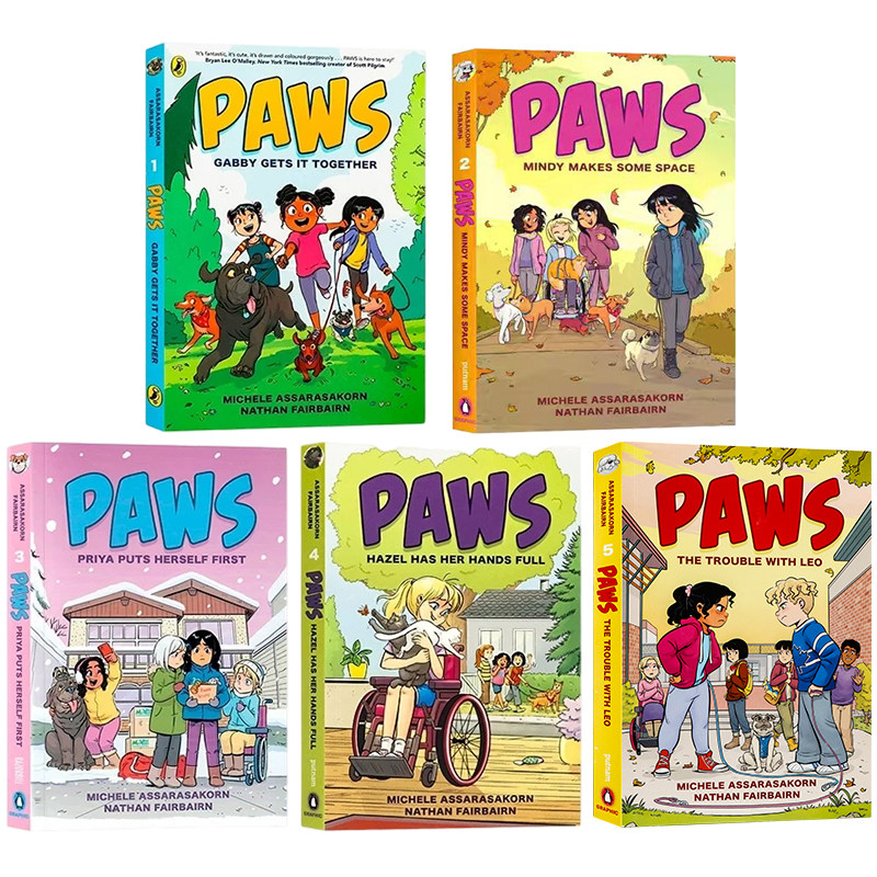 现货 爪子系列5册 英文原版 PAWS 儿童全彩漫画图画书 冬日的友谊故事 进口英语书籍 Nathan Fairbairn 小学英语课外读物