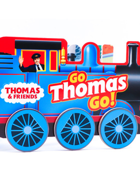 托马斯小火车造型书Thomas and Friends Go Thomas, Go!英文原版绘本 儿童早教益智 低幼英语启蒙 玩具书 轮子可跑