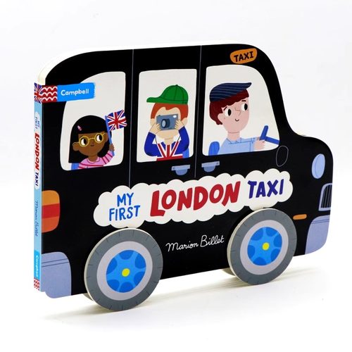 英文原版绘本我的第一辆伦敦出租车 Whizzy Wheels My First London Taxi 儿童英语启蒙认知造型纸板书 亲子互动异形游戏玩具书
