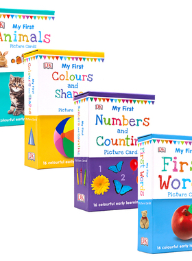 英文原版DK认读字卡高频词闪卡 My First4册 颜色形状数字动物单词生活常识认知 低幼儿童英语启蒙 英文语言学习 新版双面全彩