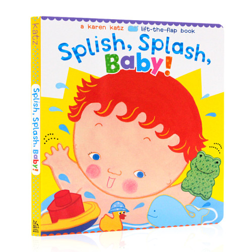 Splish Splash Baby 洗澡澡 英文原版绘本 幼儿启蒙入门亲子绘本 卡伦卡茨纸板翻翻书 Karen Katz 宝宝躲猫猫绘本
