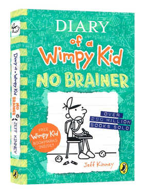 现货2024新品小屁孩日记18平装英文原版 Diary of a Wimpy Kid 18 No Brainer 8-12岁青少年儿童幽默小说课外读物桥梁章节故事书