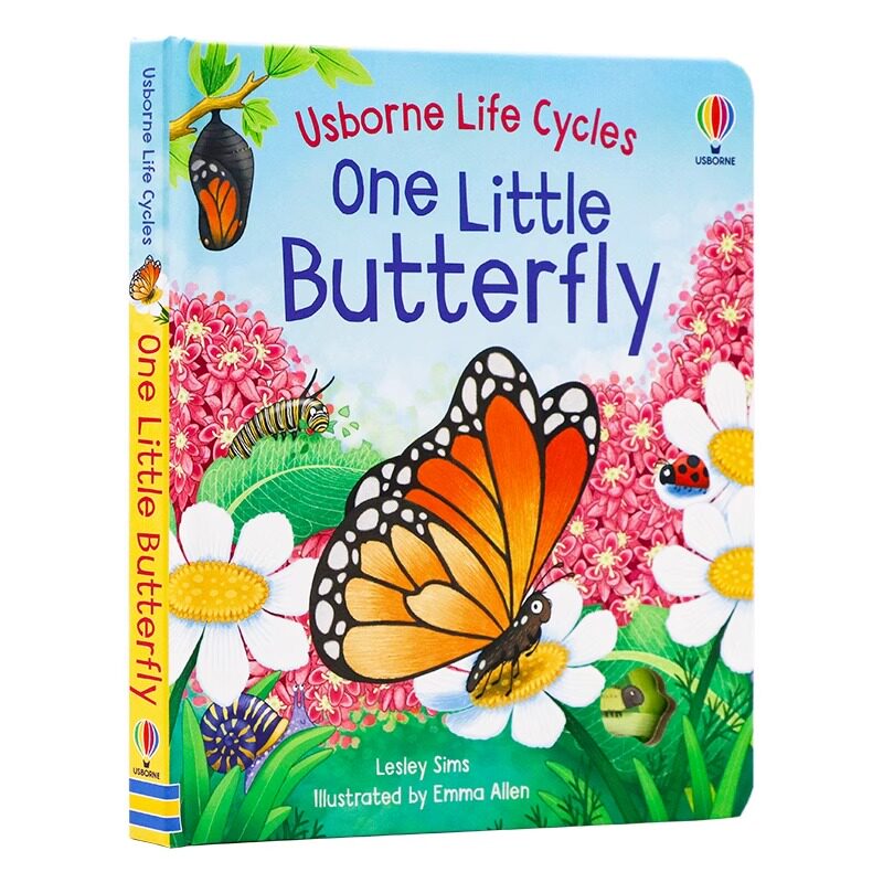 预售Usborne生命周期系列一只小蝴蝶原版绘本Life Cycles:One Little Butterfly儿童英语阅读图画书精美插画全彩绘本Lesley Sims