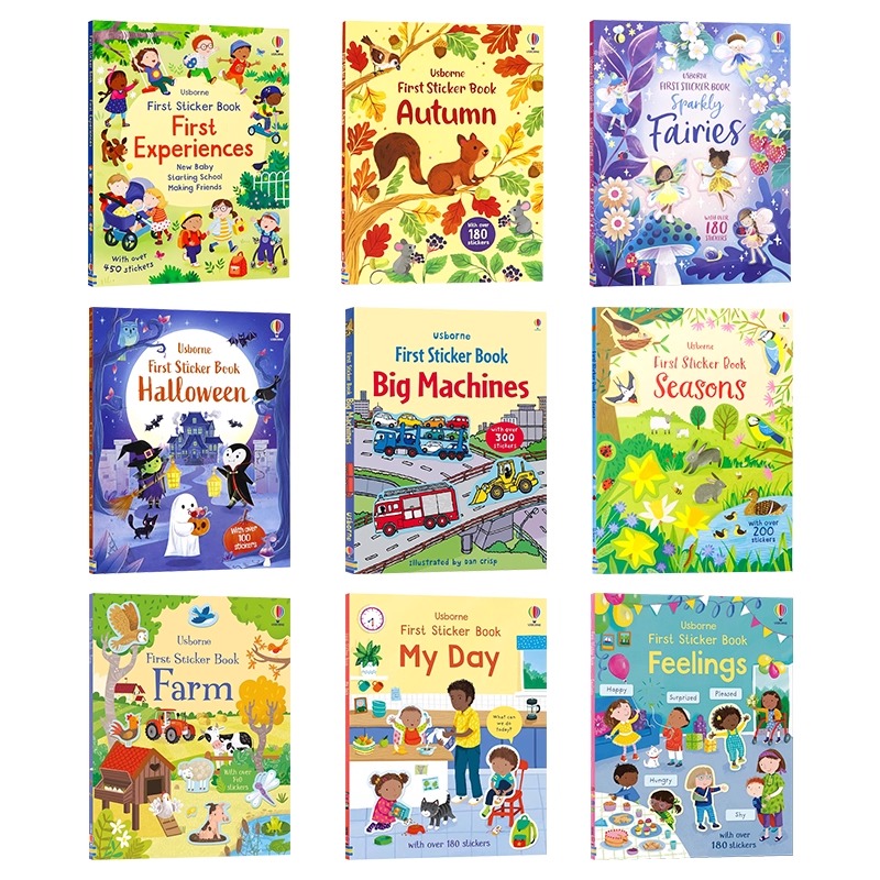 我的第一本贴纸系列9册 英文原版绘本 First Sticker Book Sparkly Fairies 秋天 万圣节农场主题场景互动益智启蒙贴纸书 儿童趣味