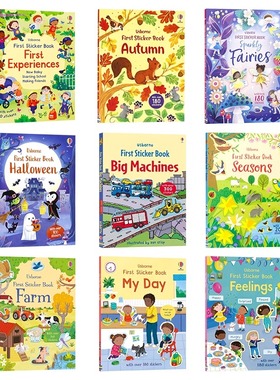 我的第一本贴纸系列9册 英文原版绘本 First Sticker Book Sparkly Fairies 秋天 万圣节农场主题场景互动益智启蒙贴纸书 儿童趣味