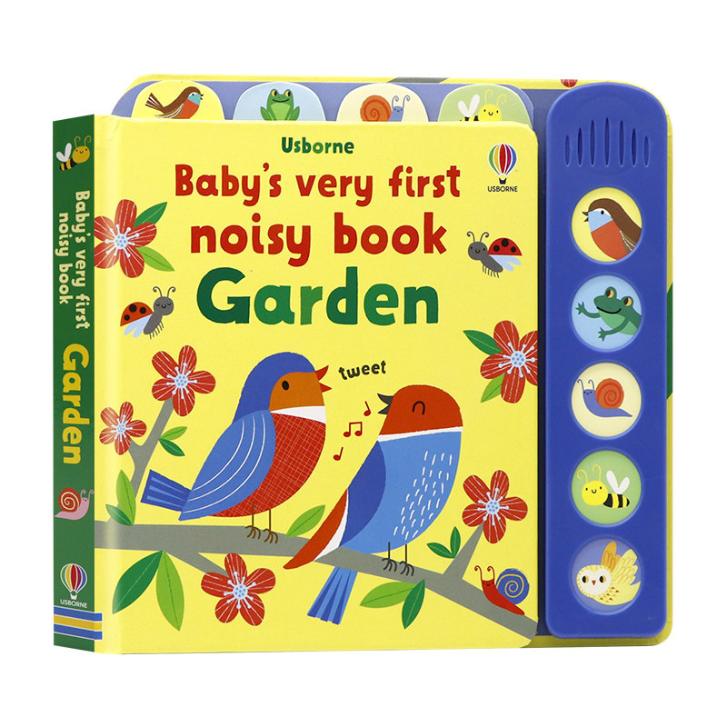 Usborne 宝宝的首本花园发声书 英文原版绘本 Baby's Very First Noisy Book Garden 触摸发声书聆听各种声音低幼启蒙精装书籍