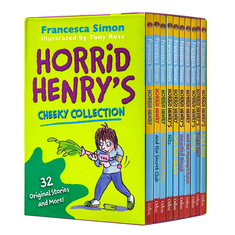 Horrid Henry's Cheeky Collection 英文原版小说 淘气包亨利10册盒装 儿童初级桥梁章节书 黑白插图幽默搞笑青少年英语课外阅读