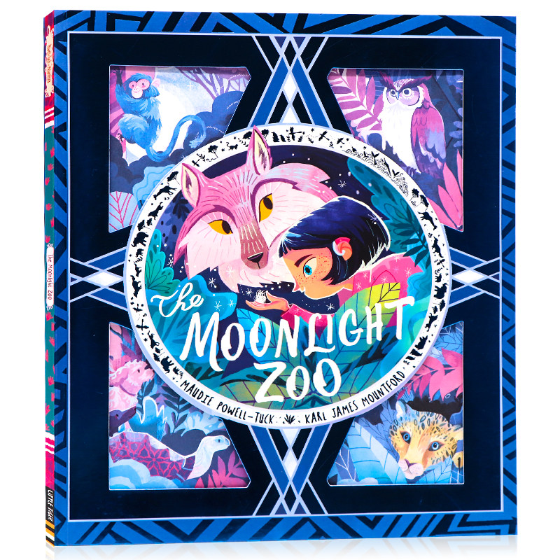 现货 月光动物园 英文原版绘本The Moonlight Zoo 精美儿童插图故事书镂空设计 亲子互动睡前童话故事绘本启蒙认知图画书 平装大开