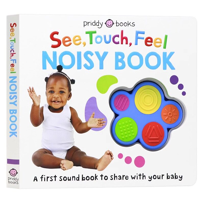 See Touch Feel 系列吵闹的书 英文原版绘本 Noisy Book 触觉视觉嗅觉感官认知纸板触摸发声书 亲子互动幼儿童早教启蒙英语读物本
