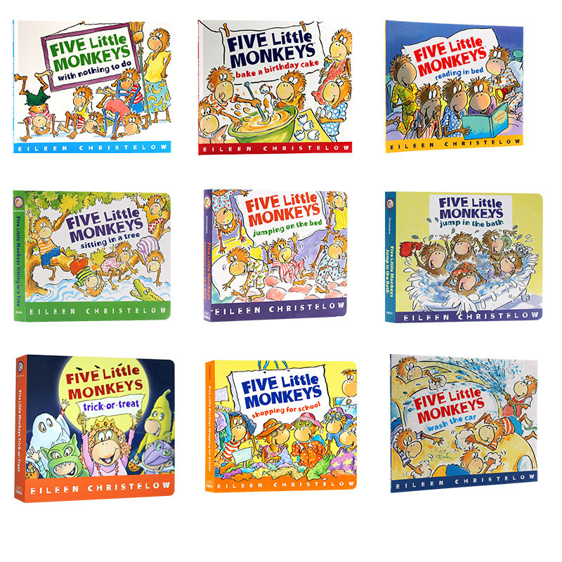 five little monkeys 五只小猴子英文原版绘本 廖彩杏书单五只猴子床