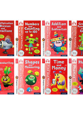 OxfordPWO牛津练习册Progress with Oxford 英文原版 自然拼读/书写/数数/加减乘除法/时间和金钱/语法和发音/形状测量5-6岁年龄段