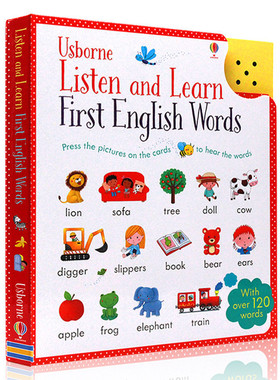 英文原版绘本 触摸可发声英语单词卡片 Listen and Learn English Words 儿童低幼启蒙认知书 幼儿早教教材有声书  Usborne