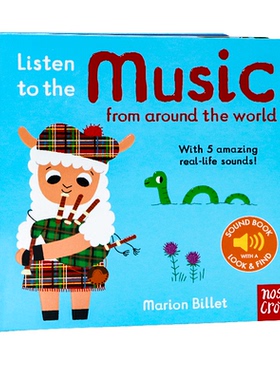 我的小小音乐厅发声书 英文原版绘本 Listen to the Music from Around the World 聆听来自世界各地的音乐纸板书 Marion Billet