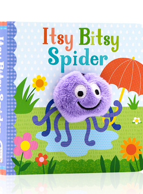 Itsy Bitsy Spider 欧美经典童谣手指偶书 蜘蛛爬啊爬 英文原版绘本 亲子互动纸板书洞洞书 小手掌书 宝宝玩具书 0-1-2-3岁