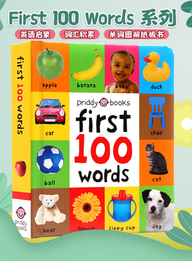 First 100Words 启蒙认知100词系列 英文原版绘本1-3岁儿童英语早教启蒙认知纸板书 初级入门100个单词 常见词汇图解 Priddy books
