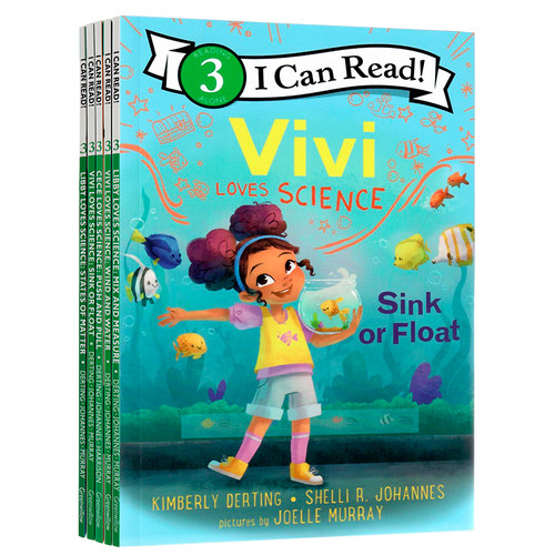I Can Read 3阶分级阅读 薇薇热爱科学系列5册英文原版绘本 Vivi Loves Science Sink or Float 沉浮 儿童STEM主题科普类分级读物