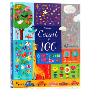 Usborne出品 Count 数到一百 英文原版 绘本 100 尤斯伯恩图书 亲子互动书 数学启蒙早教书英语绘本 数字认知