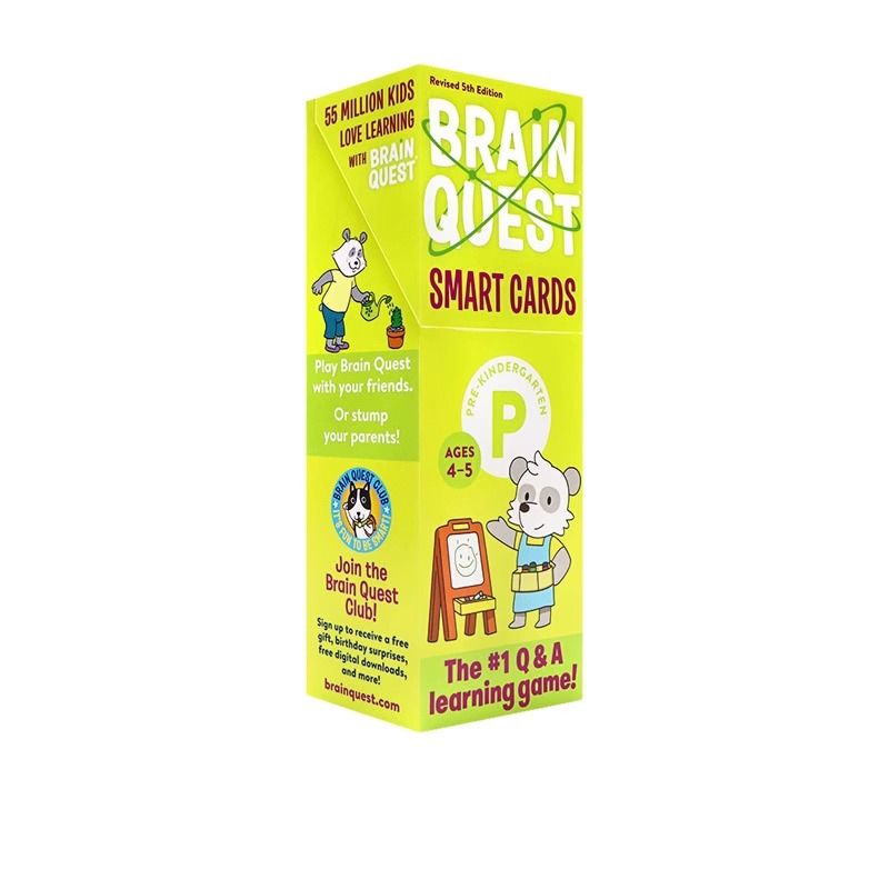 Brain Quest 大脑任务智力开发卡片书 4-5岁幼儿园阶段英文原版 Pre-kindergarten Smart Cards 美国学前全科练习获奖系列新版