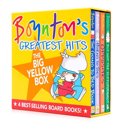 桑德拉博因顿故事宝盒4册The Going to Bed Book Opposites英文原版绘本纸板书Sandra Boynton's Greatest Hits低幼儿童启蒙图画书