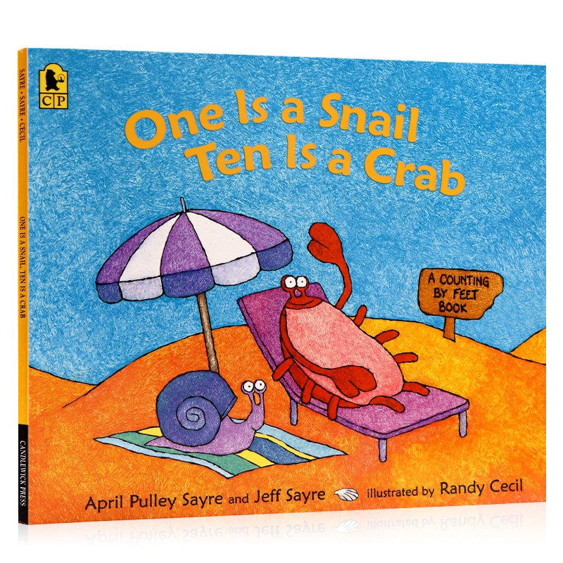 英文原版绘本 one is a snail, ten is a crab 5-8岁儿童数学启蒙早教