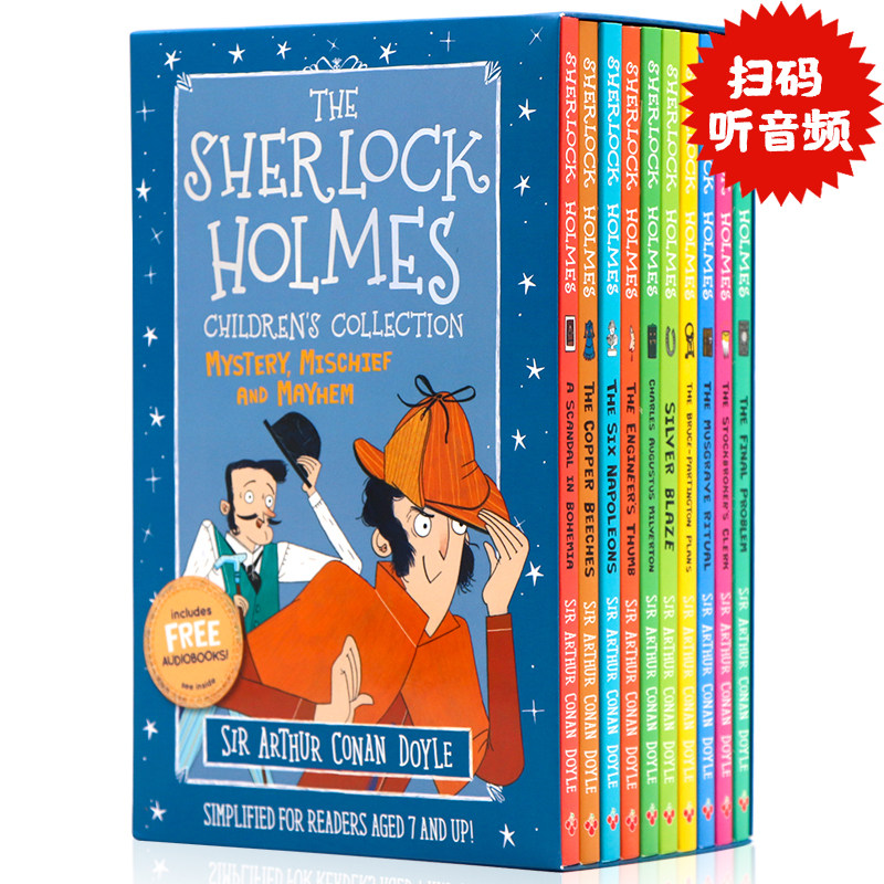 现货第二季The SHERLOCK HOLMES福尔摩斯探案全集故事10册盒装英文原版 第二部学生课外阅读提升桥梁书章节书 神探夏洛克 柯南道尔